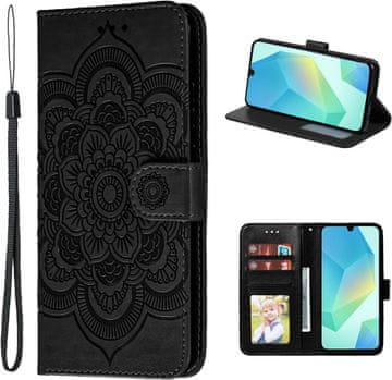Infostyle Preklopna torbica Mandala za Samsung Galaxy A16 - črna