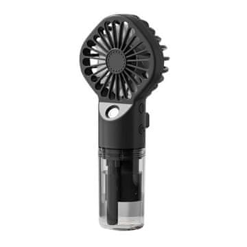 Infostyle Techsuit G10 prenosni mini ventilator z vlažilcem – ročni, USB-C, črn, 4 hitrosti