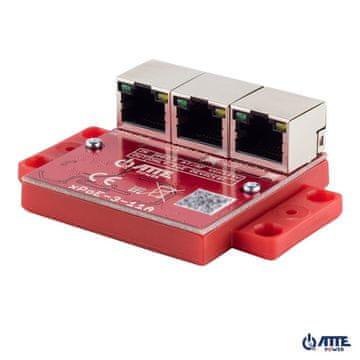 Switch ATTE xPoE-3-11A 3-portni PoE+ stikalo, rdeče