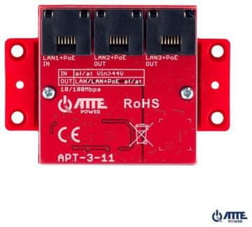 slomart AT3 APT-3-11 3-port PoE stikalo / Extender, 10/100Mbps