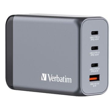 Verbatim Verbatim GNC-240 GaN polnilnik 4 vrata 240W USB A/C (EU/UK/US)
