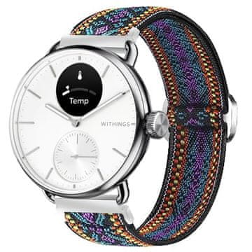 Infostyle Blueshaweu elastični pašček 20 mm za Withings ScanWatch 2 38/42 mm | purple flowers