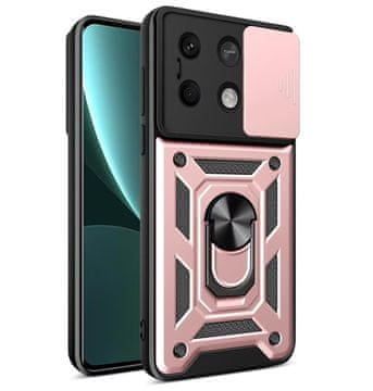 Infostyle JIAFEI ovitek za Xiaomi Poco X6 Pro – TPU+PC, drsni pokrov kamere, stojalo (roza)