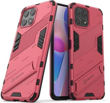 Infostyle GIOPUEY ovitek za Honor X8 – TPU+PC, stojalo, zaščita proti udarcem (roza rdeča)