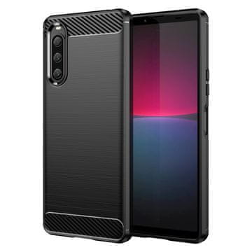 Infostyle Carbon ovitek Sony Xperia 10 V – TPU silikonski, odporen proti udarcem (črn)