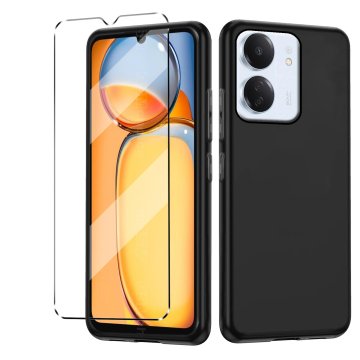 Infostyle Silikonski ovitek + zaščitno steklo za Xiaomi Redmi 13C – črna