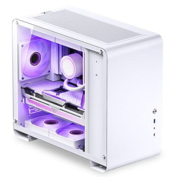 slomart Jonsbo U4 Mini Micro-ATX ohišje, kaljeno steklo - bela