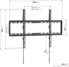 Vogels UP6003, stenski nosilec za zaslone od 40"-80", fiksni, nosilnost 55 kg