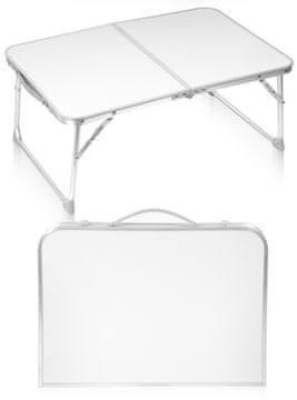 shumee Zložljiva kamping miza 60 cm za ribolov, raztegljiva miza, kovček