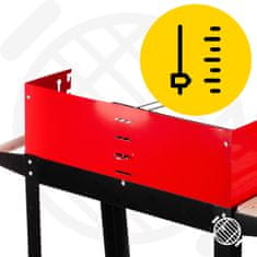 shumee Curron RedBend GM2000S vrtni žar na oglje s kromirano rešetko, prenosen, nastavljiv, 2 polici, + ventilator