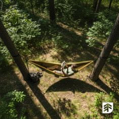 shumee Velika dvojna turistična viseča mreža 300x200cm 200kg Garden Travel Camp CALM300 kaki zelena
