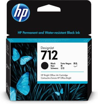 HP 712 Črn črnilni vložek DesignJet 80 ml