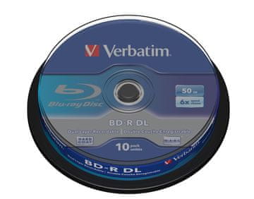 Verbatim DVD/Blu-ray medij Verbatim BD-R 50 GB, 6x, 10 kosov