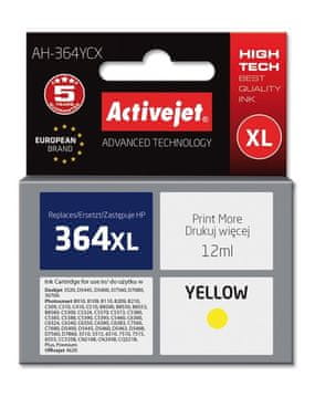 ActiveJet Activejet nadometna kartuša za HP 364XL, rumena, 12ml