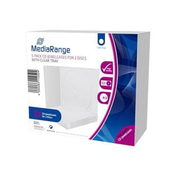 MediaRange Ovitek za 2 CD-ja 10,4 mm prozoren - 5 kosov