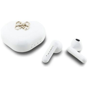 Guess TWS slušalke 4G Metal Logo bele barve