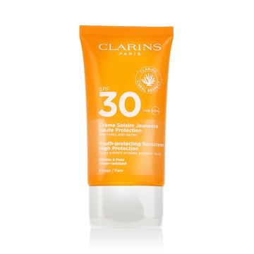 Clarins Sun Care Youth-Protecting Face Sunscreen SPF30 krema za obraz za zaščito pred soncem 50 ml za ženske