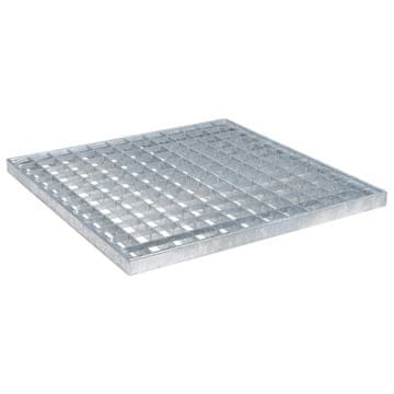 Vidaxl Rešetka srebrna 40 x 40 x 2 cm Jeklo vroče pocinkano