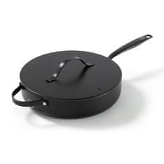BE Living Globoka ponev s pokrovom Essential Black 28 cm