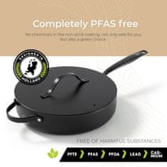 BE Living Globoka ponev s pokrovom Essential Black 28 cm