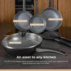 BE Living Set 3 ponv 20-24-28 cm + wok s pokrovom 28 cm Delight Black