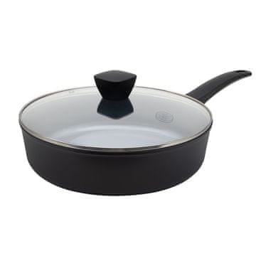 BE Living Globoka ponev s pokrovom Delight Black 28 cm