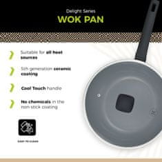 BE Living Wok ponev s pokrovom Delight Black 28 cm