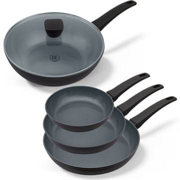 BE Living Set 3 ponv 20-24-28 cm + wok s pokrovom 28 cm Delight Black
