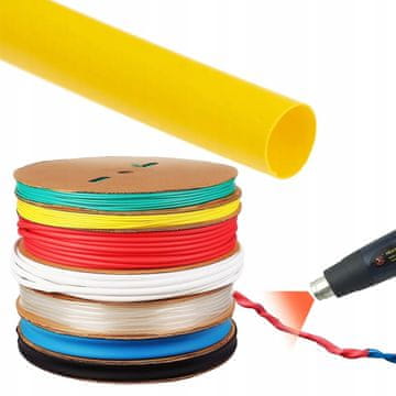 Termoskrčljiva cev rumena 15mm 1m