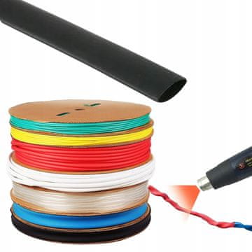 Termoskrčljiva cev črna 8mm 1m