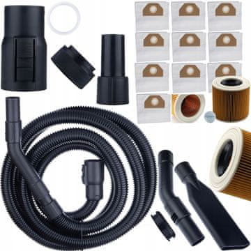 Rosfix Set 10 vrečk + Filter za sesalnik Karcher WD3, WD2 + Cev za sesalnik Kärcher 4m