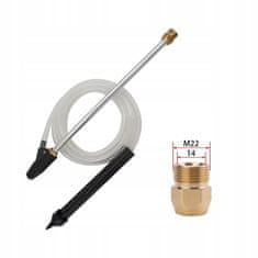 Komplet za peskanje z medeninastim priključkom M22 x1,5 mm za keramično šobo Kranzle 3 m nastavek za cev 460 mm