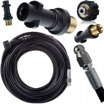 Rosfix Cev za čiščenje kanalizacije z navojem M22 35M + M22 na bajonetni adapter za visokotlačne čistilnike iz serije HD HDS v serijo K (K2, K3, K4, K5, K6 K7)