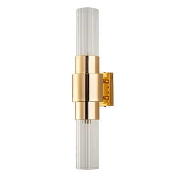 Glass & Brass - Single Tube Wall - stenska svetilka 45 cm