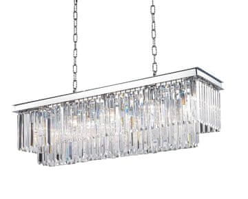 Pravokotni kromirani kristalni lestenec Hereford 100 cm