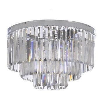 Hereford Fall Chrome - okrogla kristalna stropna svetilka 50 cm