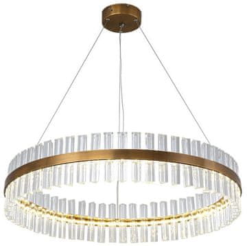 Luksemburške kristalne prizme - lestenec 800x50 mm, LED 50W, medenina