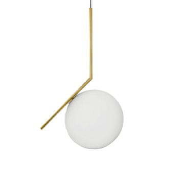 Mlečna krogla 20cm - moderna viseča svetilka medenina, zlata