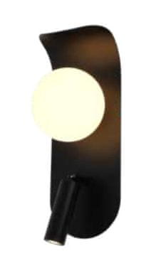 Pati - Stenska svetilka 265x100 mm, 1xG9 + LED, 5W, črna + mlečno steklo