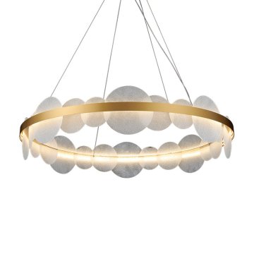 Nube Viseča svetilka 60 cm 75 W LED Medenina Bela Nastavljiva 3000K-6000K