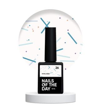 NAILSOFTHEDAY Potal base 26 - vanilijevo-mlečna osnova z neon bleščicami, 10 ml
