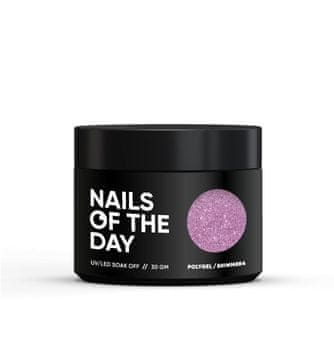 NAILSOFTHEDAY Polygel shimmer 04 - roza akrilni gel z bleščicami, 30 g