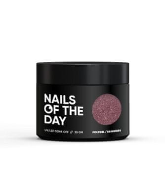 NAILSOFTHEDAY Polygel shimmer 05 - temno roza akrilni gel z delci, 30 g