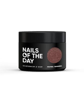 NAILSOFTHEDAY Polygel shimmer 06 - temno bež akrilni gel z delci, 30 g
