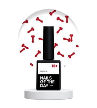 NAILSOFTHEDAY Zabava! top 02 - top z rdečimi elementi brez lepljive plasti, 10 ml