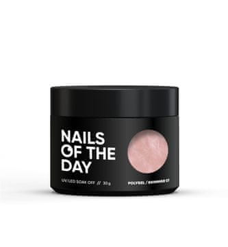NAILSOFTHEDAY Polygel shimmer 07 - roza nude akrilni gel z bleščicami, 30 g