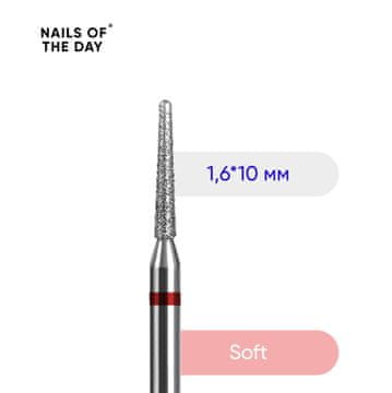NAILSOFTHEDAY Diamantni rezalnik - rdeč stožec 1,6 x 10 mm