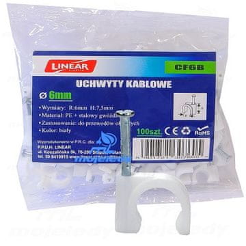 FLOP 06 ročaj 100 kos/paket 6x7,5 bel CF6B