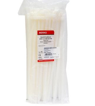 Bela kabelska vezica OPK 300/7,6 paket 100 ERKO