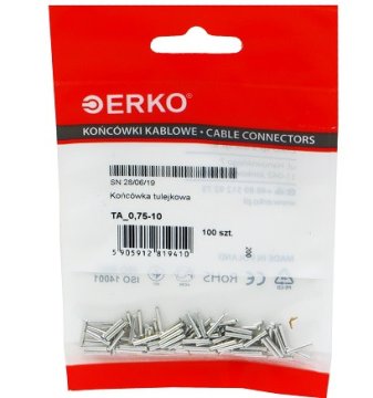 Neizolirana sleeve terminal TA 0,75/10ERKO 100kos